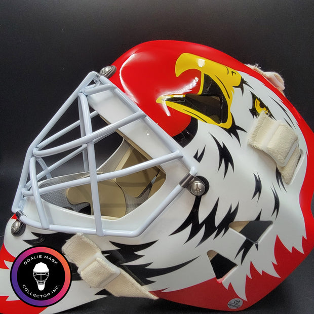Ed Belfour Signed Goalie Mask Chicago Red Simple Eagle Classic Signature Edition Autographed Tribute