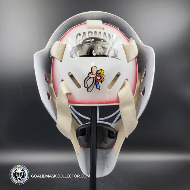 Ed Belfour Signed Goalie Mask Custom White Chicago "Simple Eagle" Autographed Signature Edition