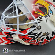 Ed Belfour Signed Goalie Mask Custom White Chicago "Simple Eagle" Autographed Signature Edition