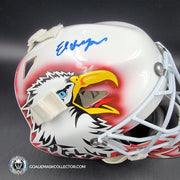Ed Belfour Signed Goalie Mask Custom White Chicago "Simple Eagle" Autographed Signature Edition