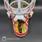 Ed Belfour Signed Goalie Mask Custom White Chicago "Simple Eagle" Autographed Signature Edition