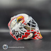 Ed Belfour Signed Goalie Mask Custom White Chicago "Simple Eagle" Autographed Signature Edition