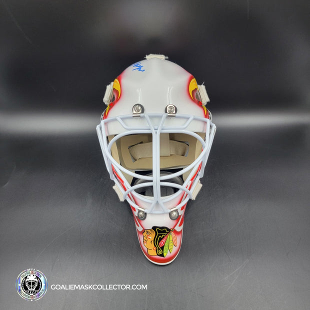 Ed Belfour Signed Goalie Mask Custom White Chicago "Simple Eagle" Autographed Signature Edition