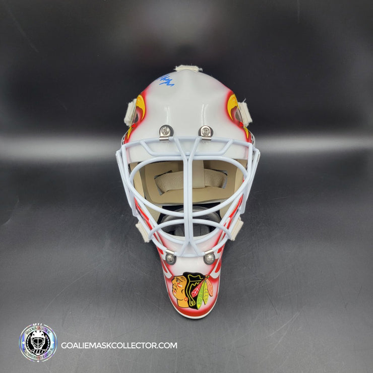 Ed Belfour Signed Goalie Mask Custom White Chicago "Simple Eagle" Autographed Signature Edition