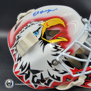 Ed Belfour Signed Goalie Mask Custom White Chicago "Simple Eagle" Autographed Signature Edition