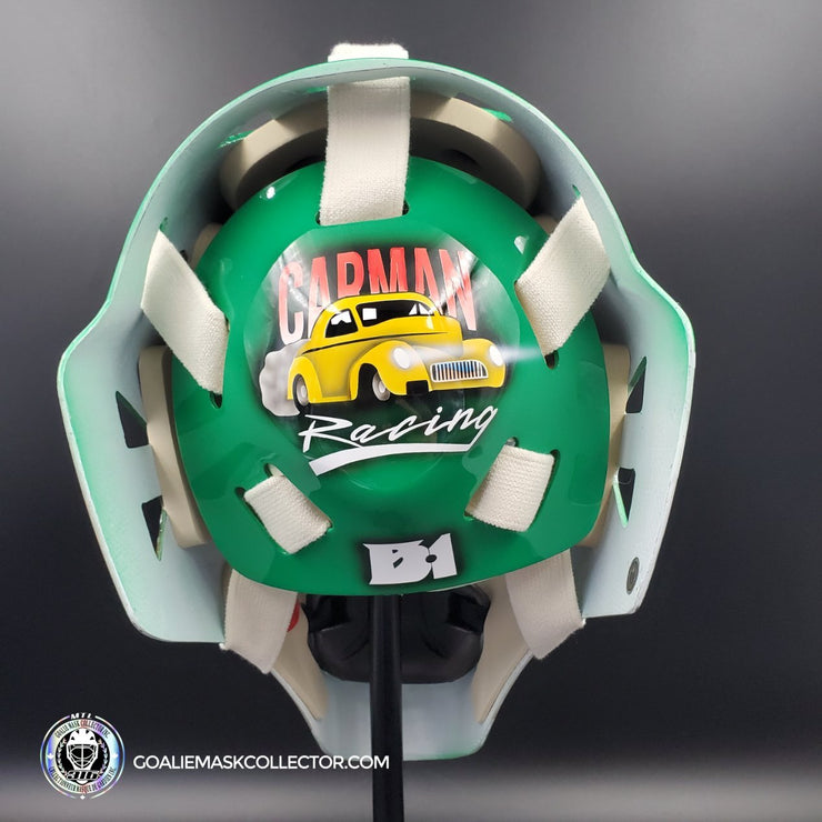 Ed Belfour Signed Goalie Mask Green Dallas "Simple Eagle" V1 Dark Green Autographed Signature Edition