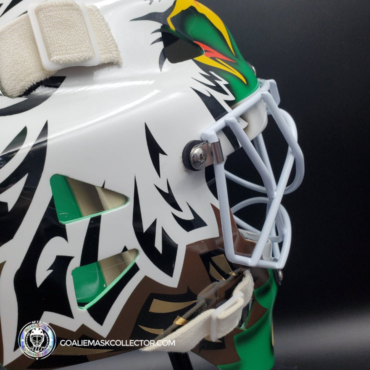 Ed Belfour Signed Goalie Mask Green Dallas "Simple Eagle" V1 Dark Green Autographed Signature Edition