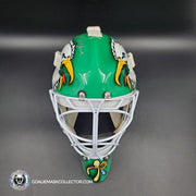 Ed Belfour Signed Goalie Mask Green Dallas "Simple Eagle" V1 Dark Green Autographed Signature Edition