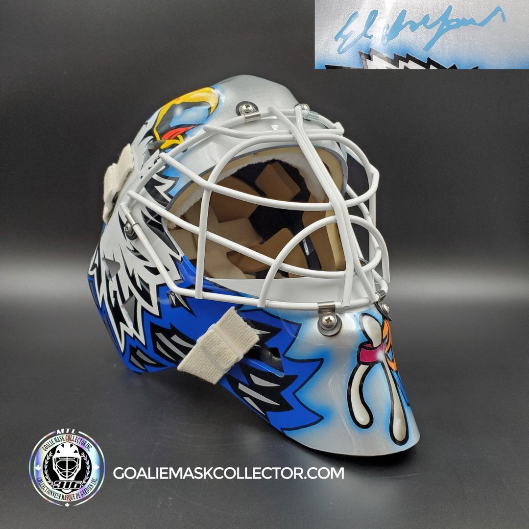 Ed Belfour Signed Goalie Mask Toronto Silver V2 Signature Edition Autographed