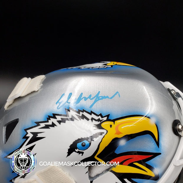 Ed Belfour Signed Goalie Mask Toronto Silver V2 Signature Edition Autographed