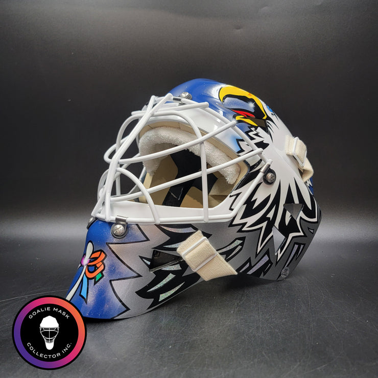 Ed Belfour Signed Goalie Mask Toronto Blue V1 Signature Edition Autographed Tribute
