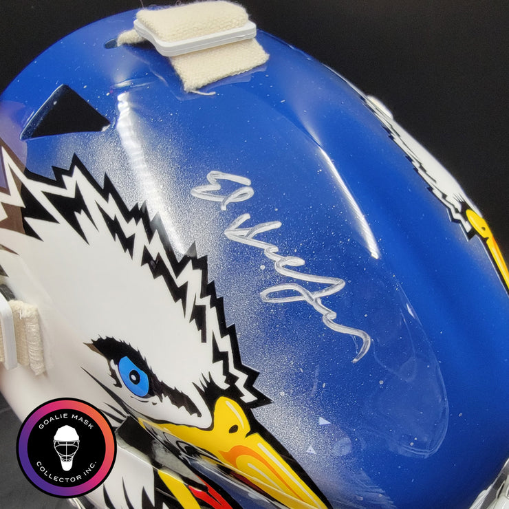 Ed Belfour Signed Goalie Mask Toronto Blue V1 Signature Edition Autographed Tribute