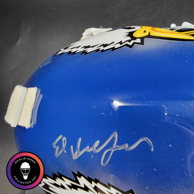 Ed Belfour Signed Goalie Mask Toronto Blue V1 Signature Edition Autographed Tribute