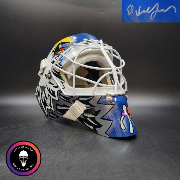 Ed Belfour Signed Goalie Mask Toronto Blue V1 Signature Edition Autographed Tribute