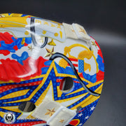 Elvis Merzlikins Signed Goalie Mask 2024 Columbus Blue Jackets "ELVIS PRESLEY Tribute" V1 Signature Edition Autographed + Gold Powder Coated Grill Tribute