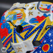 Elvis Merzlikins Signed Goalie Mask 2024 Columbus Blue Jackets "ELVIS PRESLEY Tribute" V1 Signature Edition Autographed + Gold Powder Coated Grill Tribute