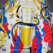 Elvis Merzlikins Signed Goalie Mask 2024 Columbus Blue Jackets "ELVIS PRESLEY Tribute" V1 Signature Edition Autographed + Gold Powder Coated Grill Tribute