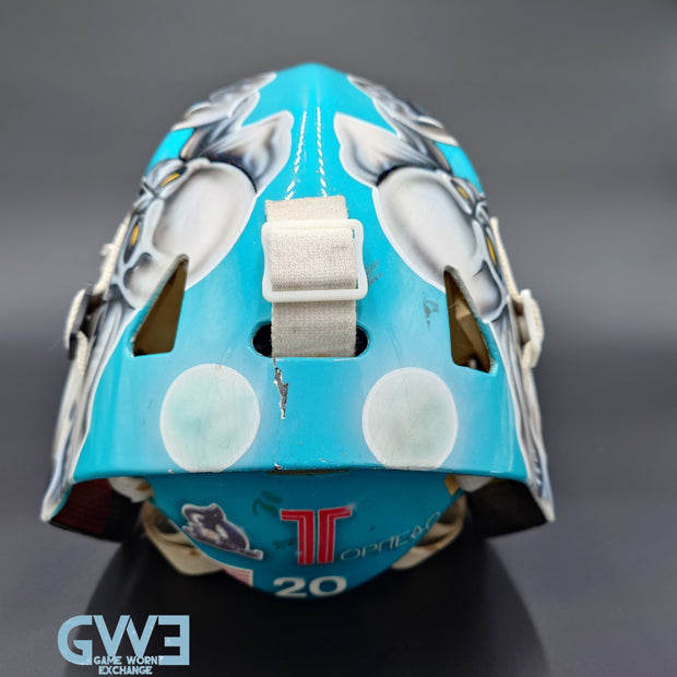 Evgeni Nabokov Goalie Mask Game Worn 2002-03 San Jose Sharks by Miska and Warwick Photo-Matched  AS-03404