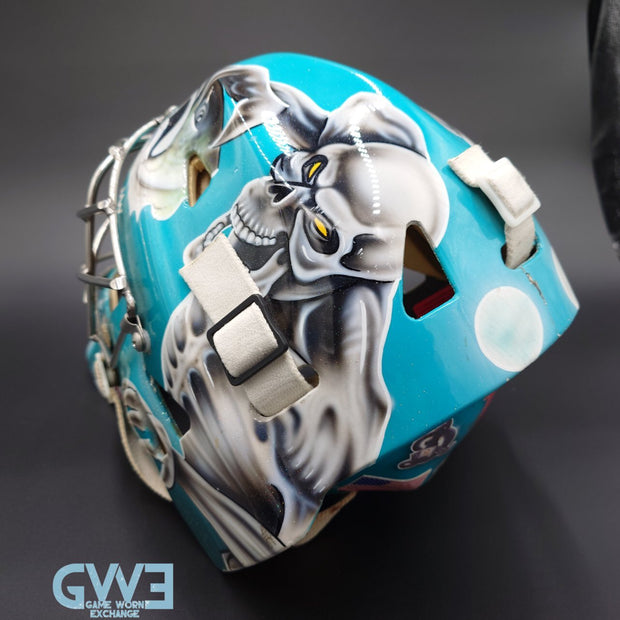 Evgeni Nabokov Goalie Mask Game Worn 2002-03 San Jose Sharks by Miska and Warwick Photo-Matched  AS-03404