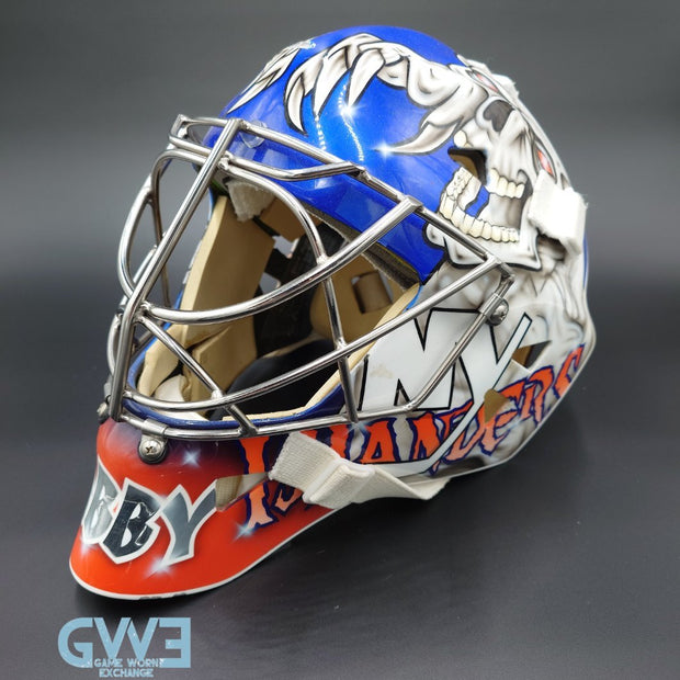 Evgeni Nabokov Goalie Mask Game Worn 2012-13 New York Islanders by Miska and Warwick AS-03405