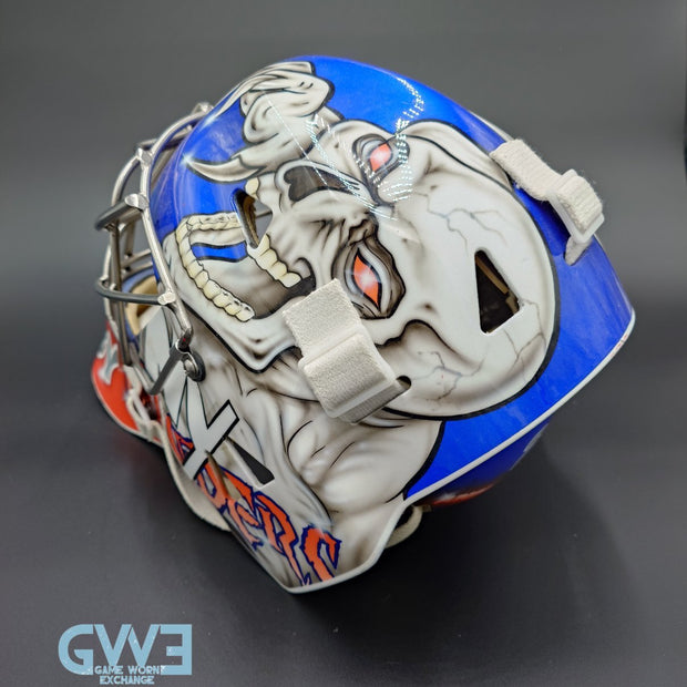 Evgeni Nabokov Goalie Mask Game Worn 2012-13 New York Islanders by Miska and Warwick AS-03405
