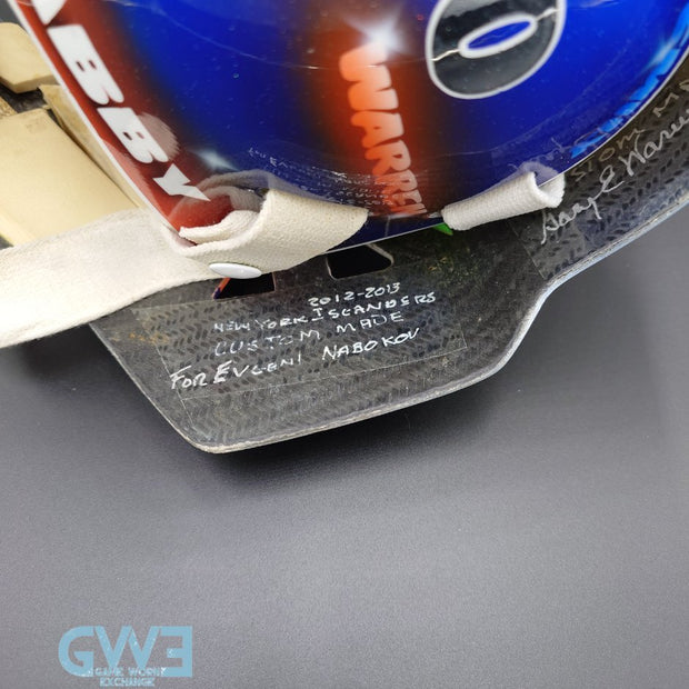 Evgeni Nabokov Goalie Mask Game Worn 2012-13 New York Islanders by Miska and Warwick AS-03405