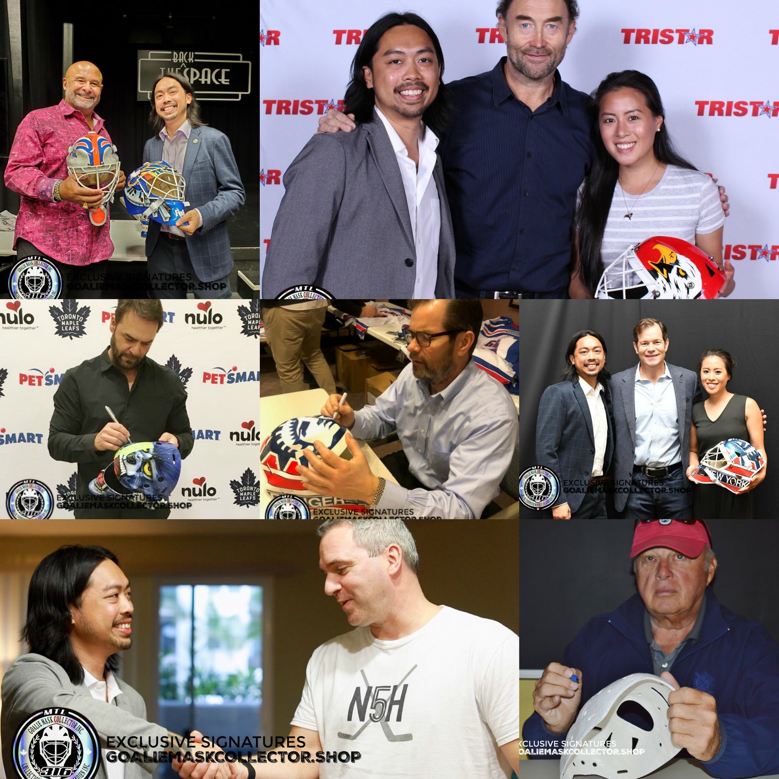 Goalie Mask Collector Wall of Fame: NHL goalie autograph signings and collector moments, collage 5
