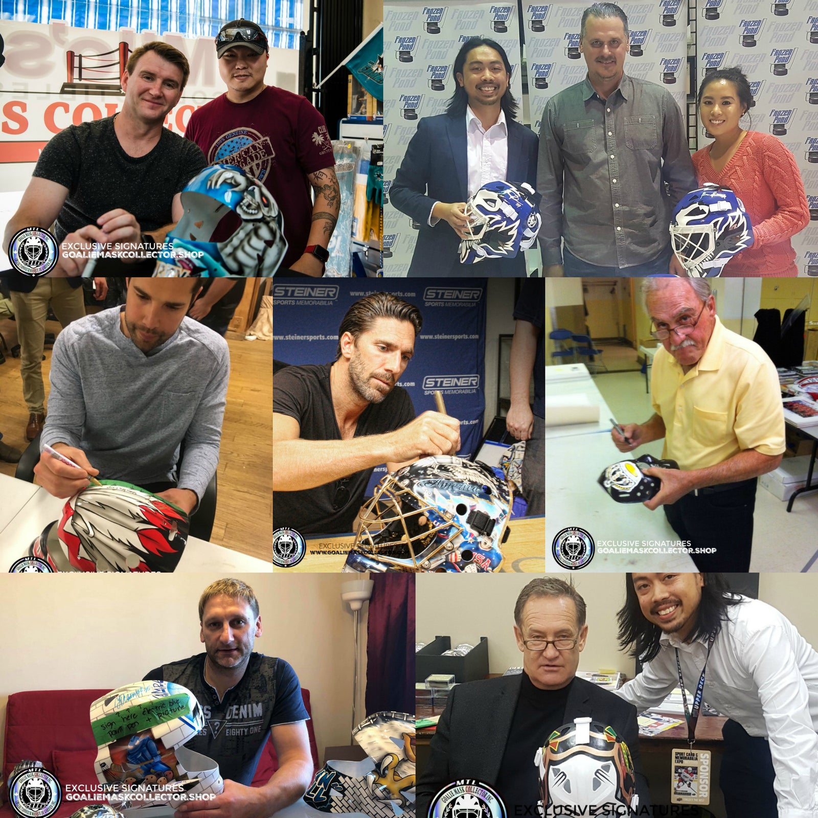 Goalie Mask Collector Wall of Fame: NHL goalie autograph signings and collector moments, collage 10