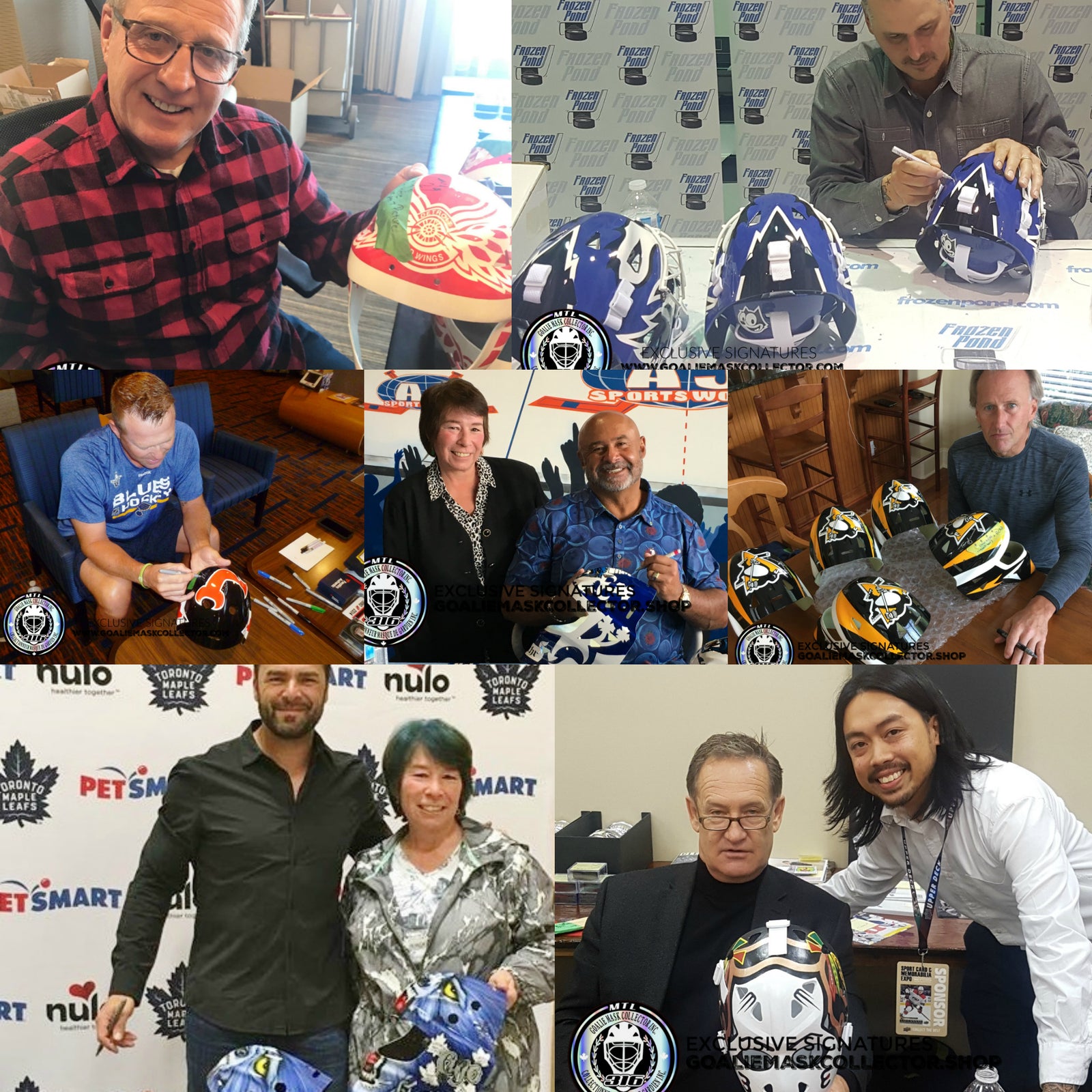 Goalie Mask Collector Wall of Fame: NHL goalie autograph signings and collector moments, collage 12
