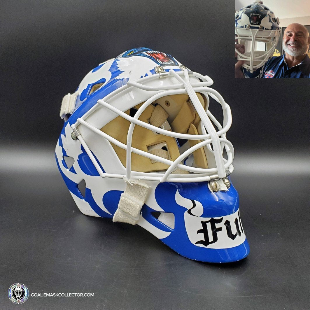 Grant Fuhr Game Worn Goalie Mask Toronto Maple Leafs 1992-93 Season Game Used Made and Painted by Greg Harrison AS-02897 - SOLD