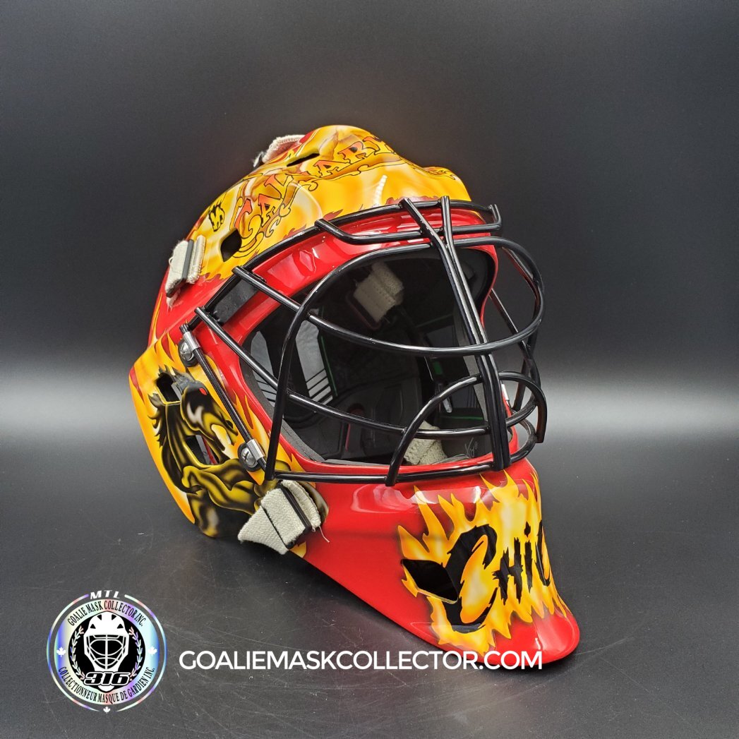 Grant Fuhr Goalie Mask Unsigned Calgary Tribute + Custom Touches