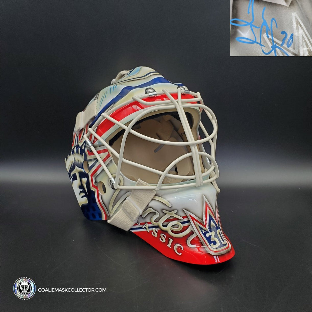 Henrik Lundqvist Signed Goalie Mask 2012 Winter Classic New York Signature Edition Tribute