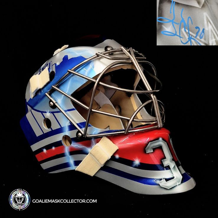 Henrik Lundqvist Signed Goalie Mask 2018 Winter Classic Brooklyn New York Tribute Signature Edition Tribute