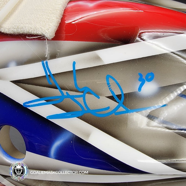 Henrik Lundqvist Signed Goalie Mask 2014 Stadium Series New York Tribute Signature Edition