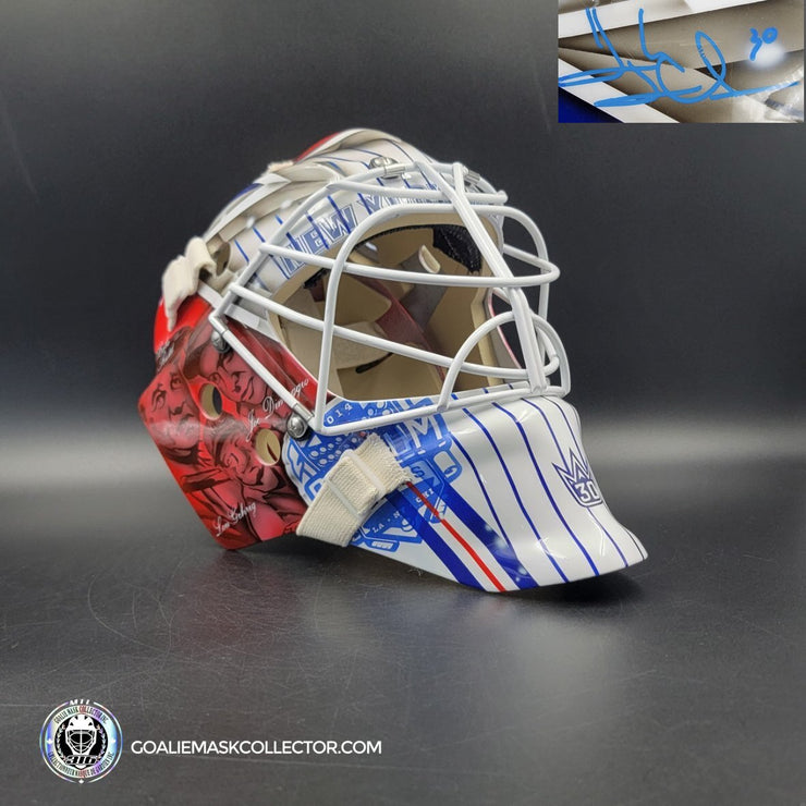 Henrik Lundqvist Signed Goalie Mask 2014 Stadium Series New York Tribute Signature Edition