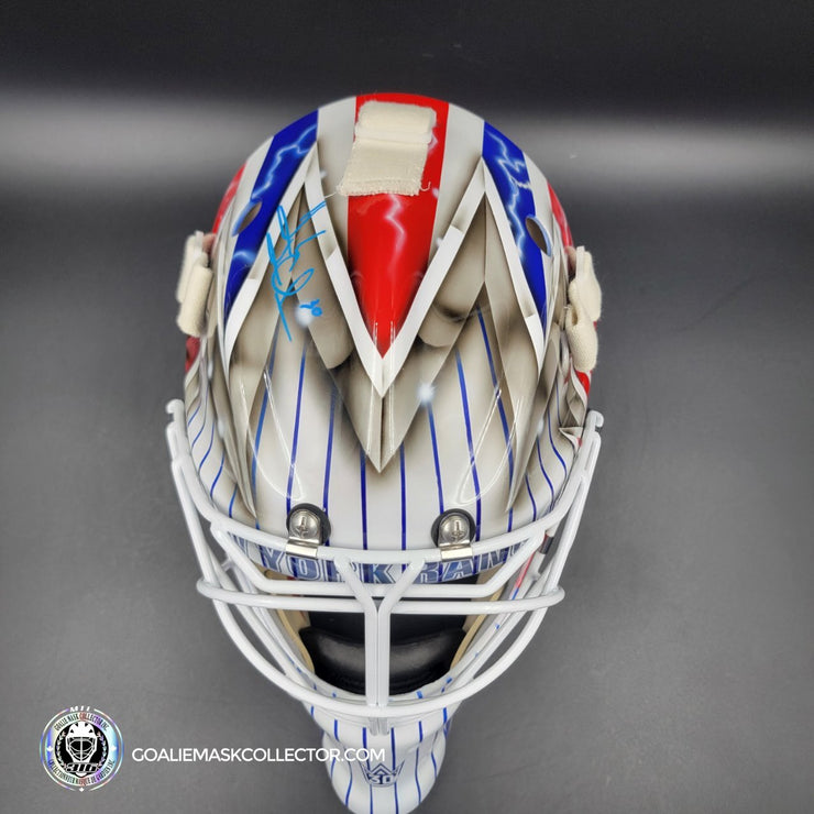 Henrik Lundqvist Signed Goalie Mask 2014 Stadium Series New York Tribute Signature Edition