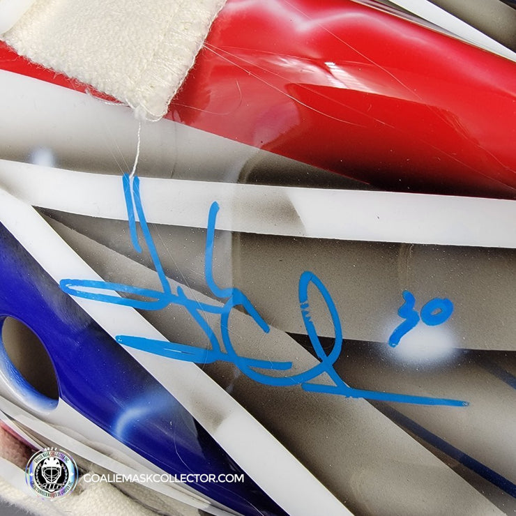 Henrik Lundqvist Signed Goalie Mask 2014 Stadium Series New York Tribute Signature Edition
