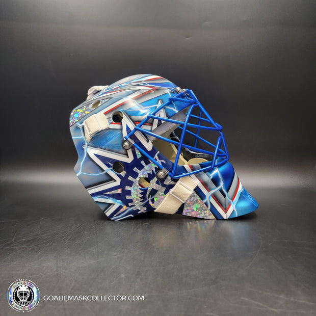 Henrik Lundqvist Signed Goalie Mask 2015 New York Neon Blue Edition Signature Edition Autographed Tribute