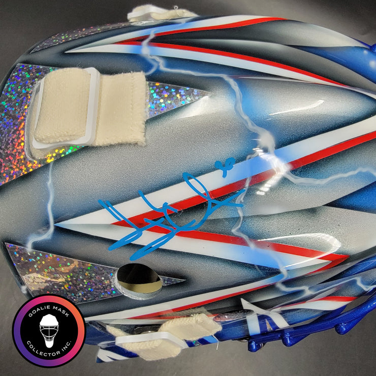 Henrik Lundqvist Signed Goalie Mask 2015 New York Neon Blue Edition Signature Edition Autographed Tribute