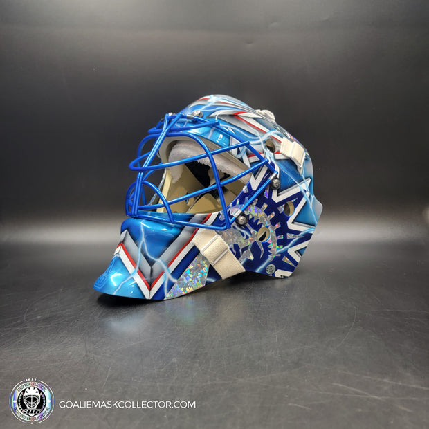 Henrik Lundqvist Signed Goalie Mask 2015 New York Neon Blue Edition Signature Edition Autographed Tribute