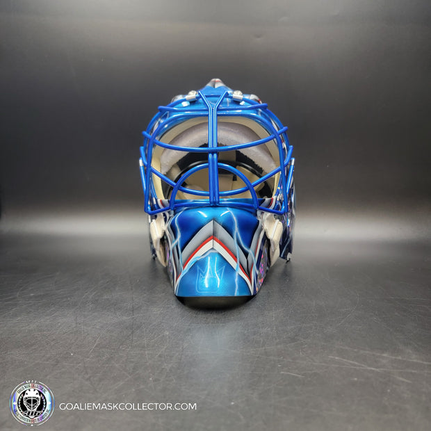 Henrik Lundqvist Signed Goalie Mask 2015 New York Neon Blue Edition Signature Edition Autographed Tribute