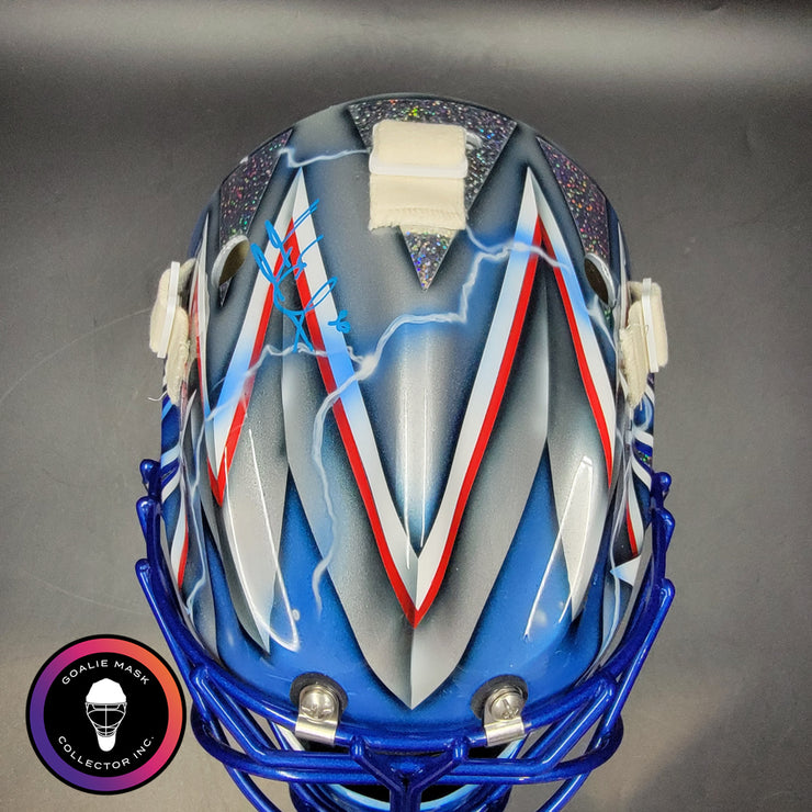 Henrik Lundqvist Signed Goalie Mask 2015 New York Neon Blue Edition Signature Edition Autographed Tribute