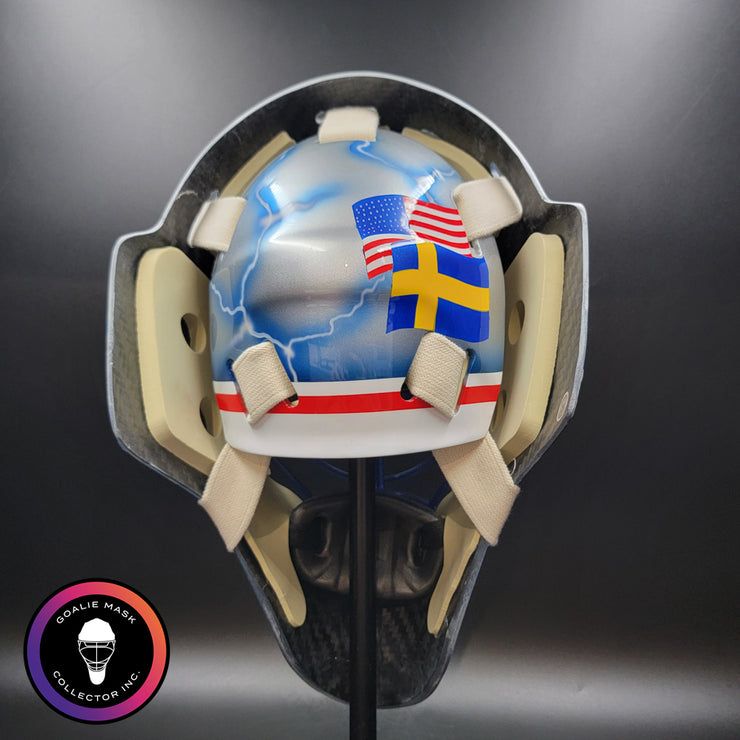 Henrik Lundqvist Signed Goalie Mask 2015 New York Neon Blue Edition Signature Edition Autographed Tribute