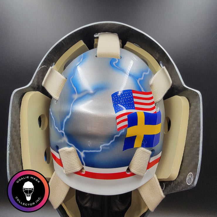 Henrik Lundqvist Signed Goalie Mask 2015 New York Neon Blue Edition Signature Edition Autographed Tribute