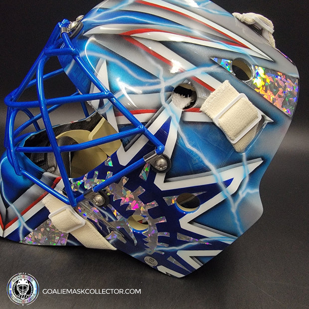 Henrik Lundqvist Signed Goalie Mask 2015 New York Neon Blue Edition Signature Edition Autographed Tribute
