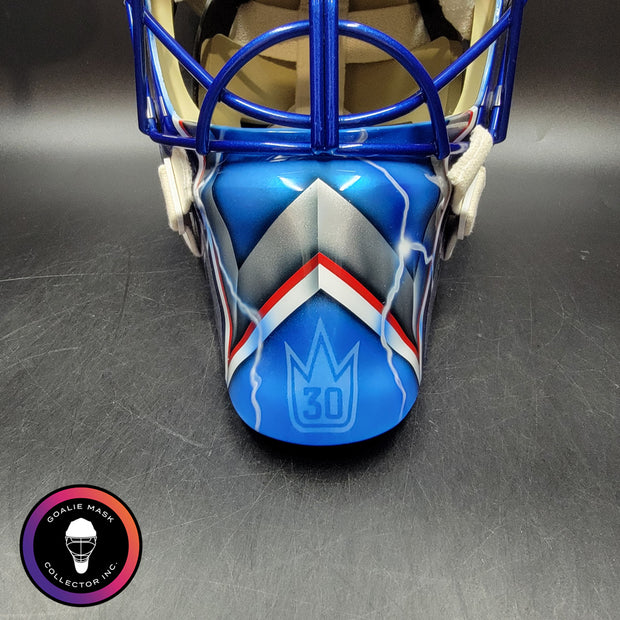 Henrik Lundqvist Signed Goalie Mask 2015 New York Neon Blue Edition Signature Edition Autographed Tribute
