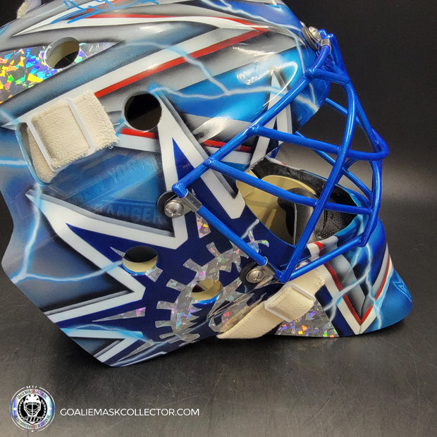 Henrik Lundqvist Signed Goalie Mask 2015 New York Neon Blue Edition Signature Edition Autographed Tribute