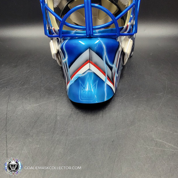 Henrik Lundqvist Signed Goalie Mask 2015 New York Neon Blue Edition Signature Edition Autographed Tribute