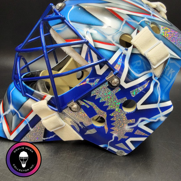 Henrik Lundqvist Signed Goalie Mask 2015 New York Neon Blue Edition Signature Edition Autographed Tribute