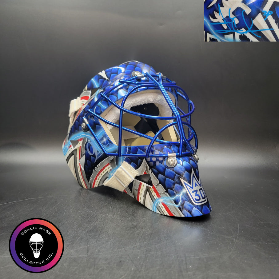 Henrik Lundqvist Signed Goalie Mask 2016 New York 90th YEAR ANNIVERSARY V1 Signature Edition Tribute